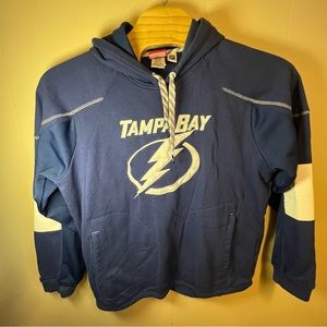 Reebok Tampa Bay Lightning Hoodie Face Off Collection Jersey Sewn Logo Pocket XL